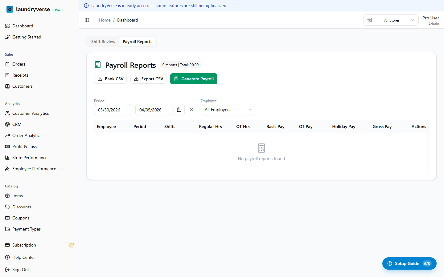 Payroll report with employee wage breakdown
