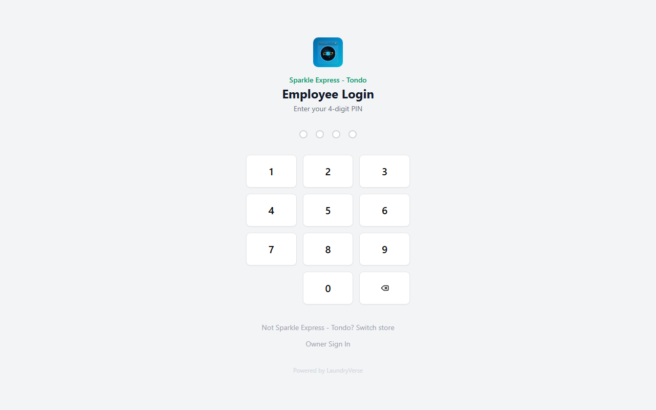 PIN entry screen