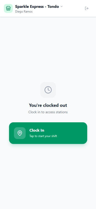 Stations home screen with station cards