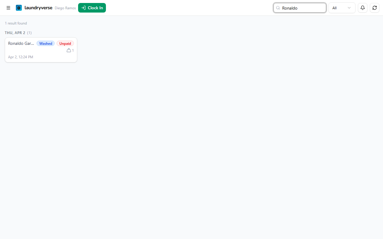 Order Board search results