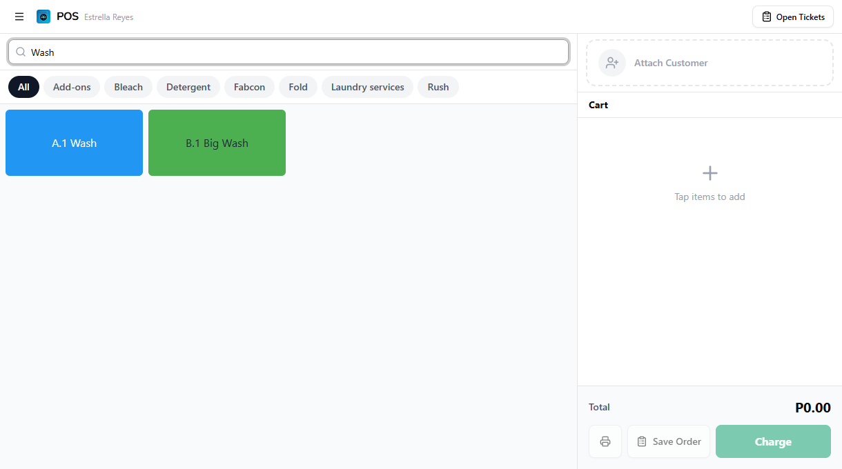 Register search filtering items by name