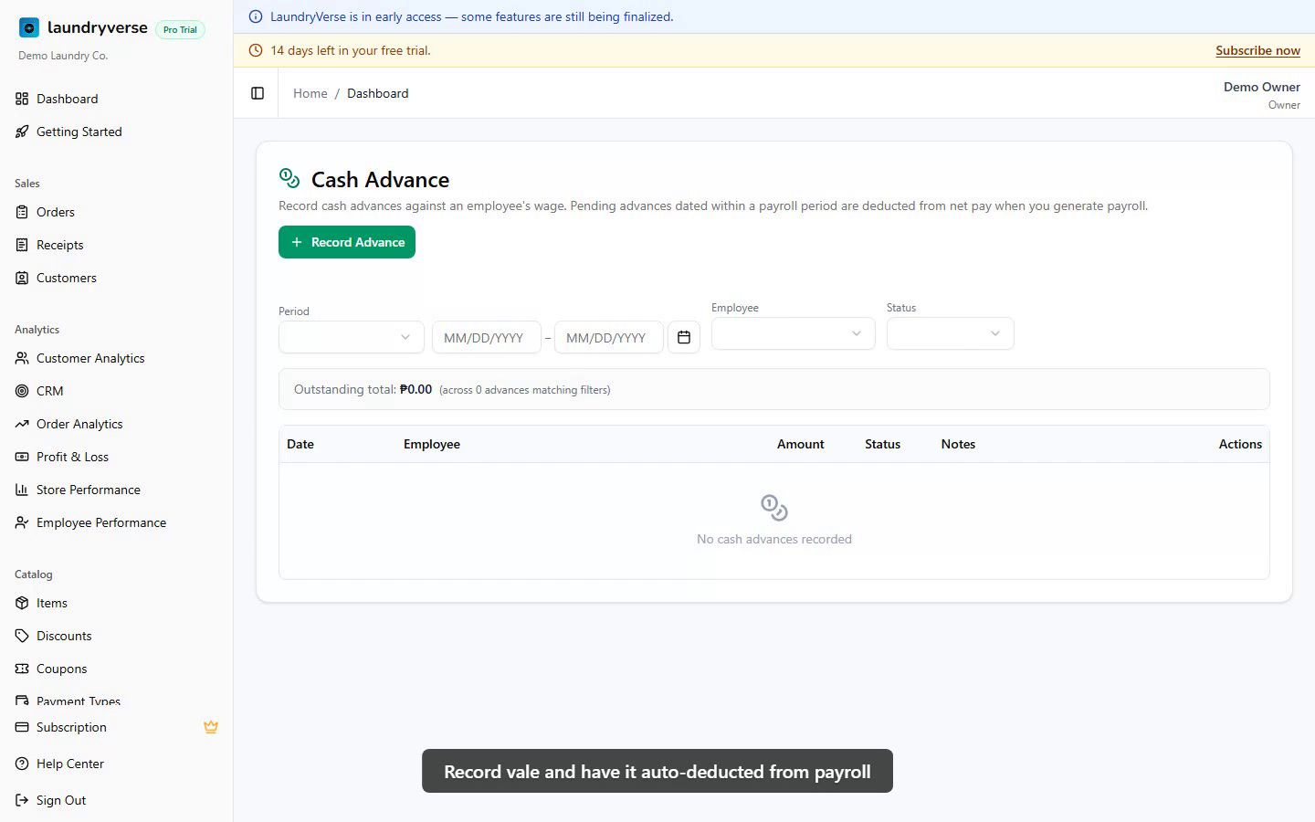 Cash Advance walkthrough video