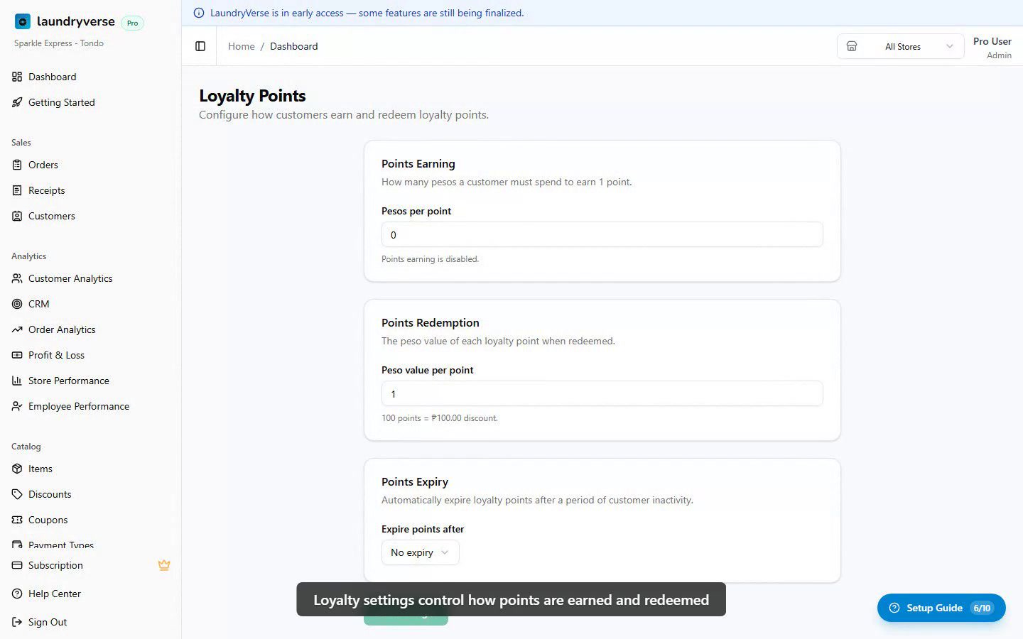 Loyalty program settings walkthrough video