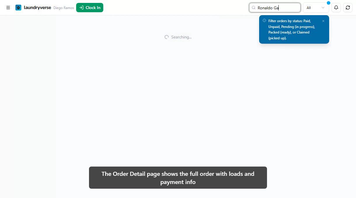 Order Detail walkthrough video